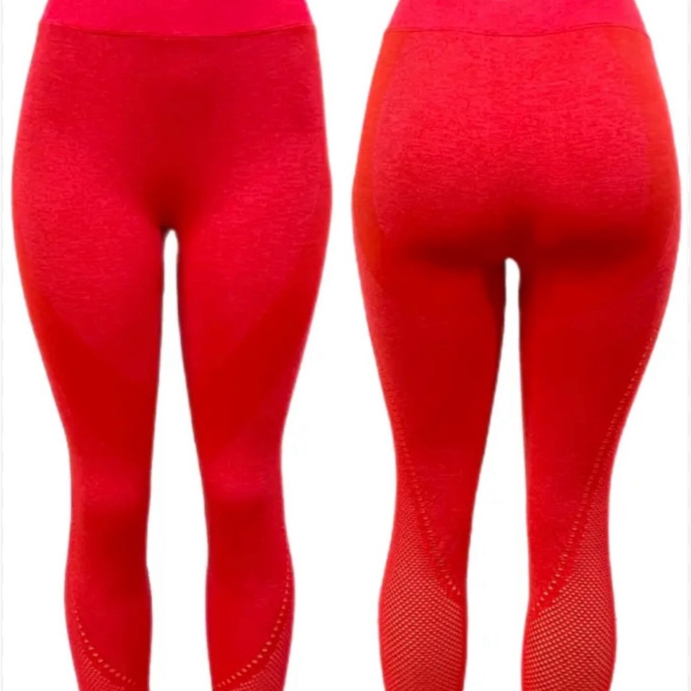 Victoria Secret Pink brand high waisted no show active leggings in Red Sm
